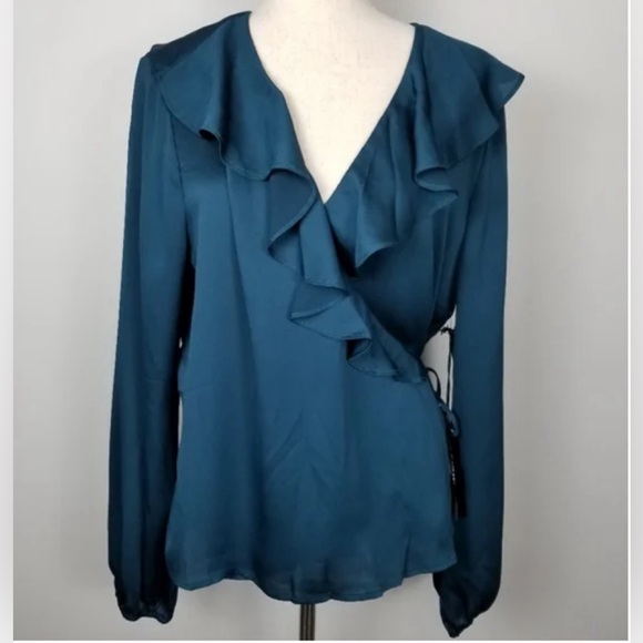 *sold* June & Hudson Ruffle Wrap Top - Picture 7 of 12